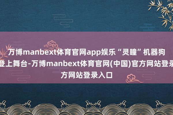 万博manbext体育官网app娱乐“灵瞳”机器狗更是登上舞台-万博manbext体育官网(中国)官方网站登录入口